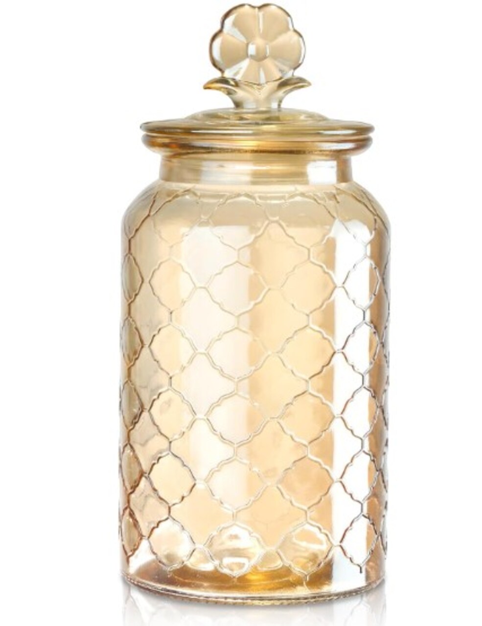 45 oz Amber Glass Storage Jar with Airtight Glass Lids,Vintage Embossed  Glass Food Container,Vintage Embossed Glass Food Container,Decorative  Kitchen Canister Organizer for Candy, Flour, Coffee Bean, Pet Treats